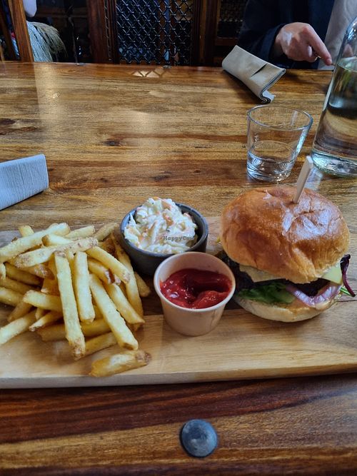 Vegan burger at Bock's Corner Brewery in Vaasa