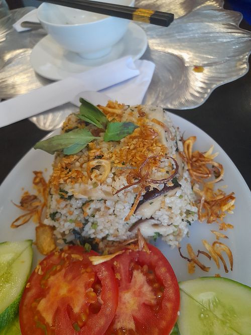 Fried rice mushrooms at Chill Cùng An in Ho Chi Minh City
