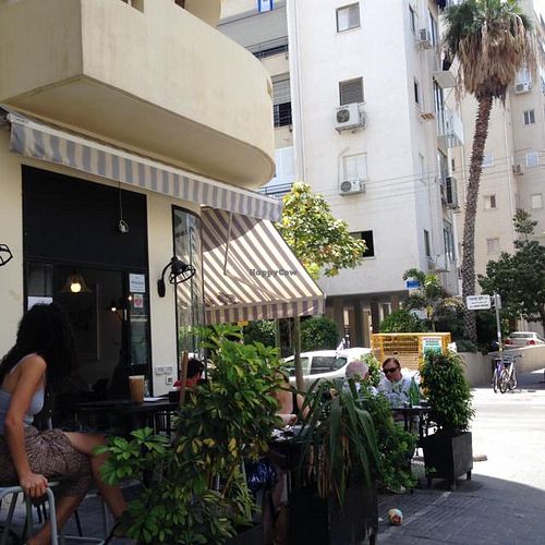 Outside at Café Schneor in Tel Aviv