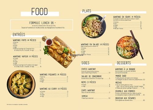 Menu July 2025  at Wantany in Brussels