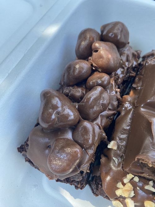 Vegan Honeycomb chocolate brownie  at Sean the Chef in Shepton Mallet