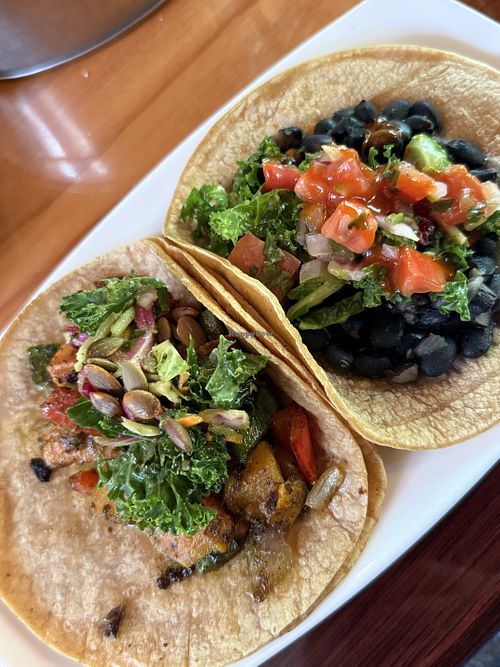 Black Bean + Veggie Tacos and Sweet Potato Tacos   at Tapa Taco in Union Pier