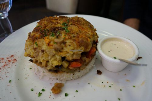 Chickpea Steak with Rice at Caprice Cafe in Paris