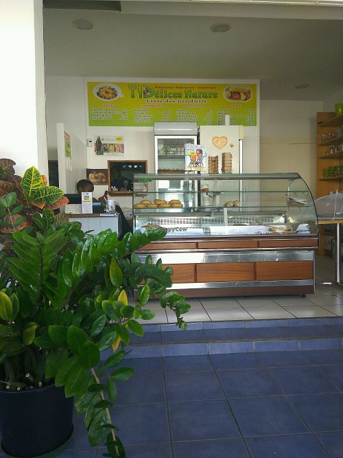 Serving Area and Menu at Delices Nature in Pointe-a-pitre