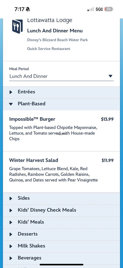 Water park with vegan options  at Lottawatta Lodge in Bay Lake