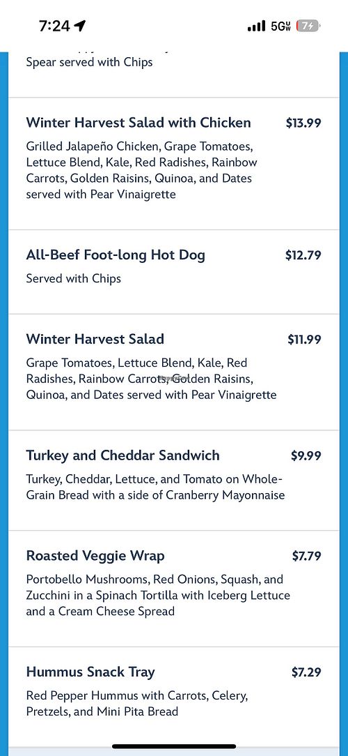 Vegan options   at Avalunch in Orlando