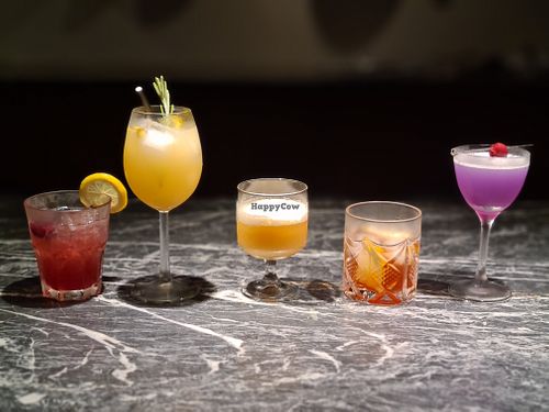 Special Cocktail pairing for the 3-5 course menu. Can also be ordered seperately.
Brumble, Mighty Bush, Miso Sour, "Honey" old fashioned, and Aviation at Vaust Bar & Restaurant in Berlin