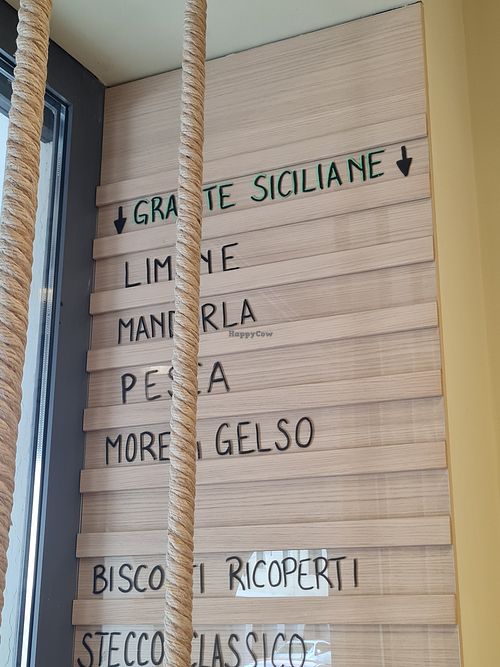 Granitas flavours: lemon, almond, peach and blackberry at Gelateria Antica Porta in Cittadella
