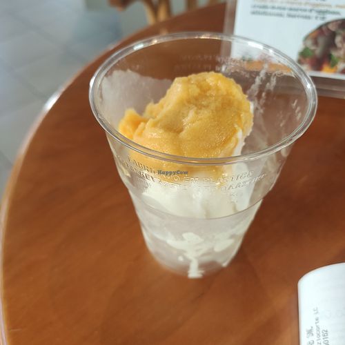 Two lemon, one passionfruit flavour for a medium of €3.30 at Gelateria Baobab in Lombardia