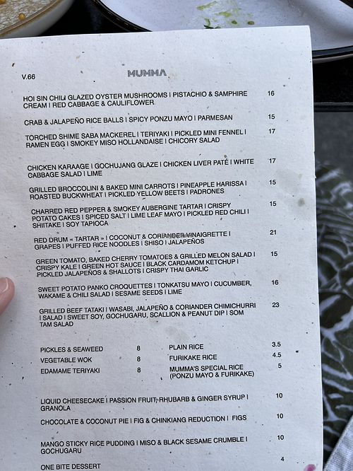 Full menu in English   at Mumma in Chamonix