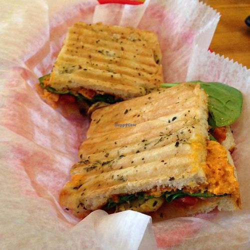 vegan panini at Outer Bean Juice and Java in Kitty Hawk