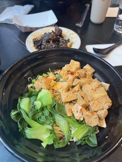 Mapo Tofu Noodles and Spicy Black Mushroomm  at 成都特色Chinese Bistro in Salt Lake City