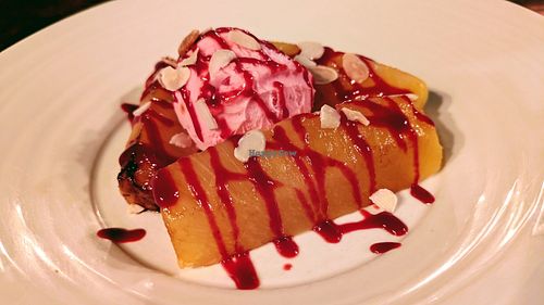 Roast pineapple with raspberries at The Royal Oak Riley Green in Preston