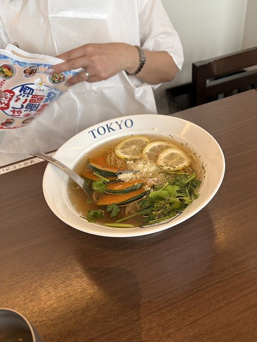 Vegan Salt Ramen  at Rakkan Shimokitazawa in Tokyo