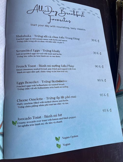 All-Day Breakfast Favorites   at Serene Dream Vegetarian Café & Beach Bar in Hoi An