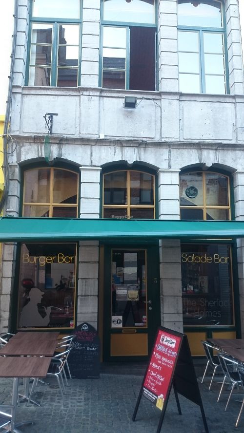 Outside at Le Sherlock Holmes in Mons