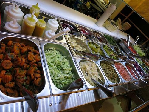 Salad bar at Falafel Tof in Antwerpen
