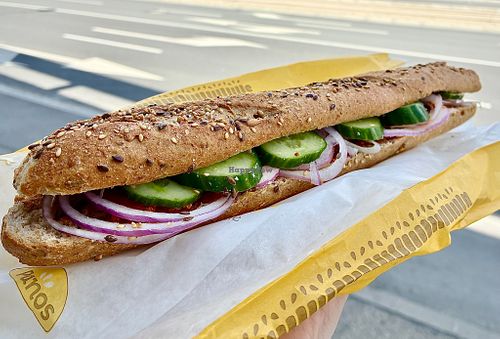 Custom muhammara baguette  at Panos - Q8 Bonnevoie in Luxembourg City