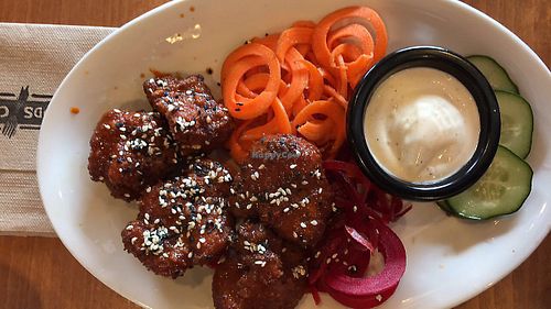 spicy cauliflower is so good!  at Native Foods - Point Loma in San Diego