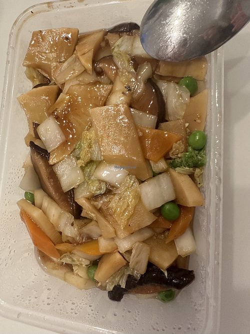 Bamboo and mushrooms  at Chinese restaurant Cesarsko mesto in Ljubljana