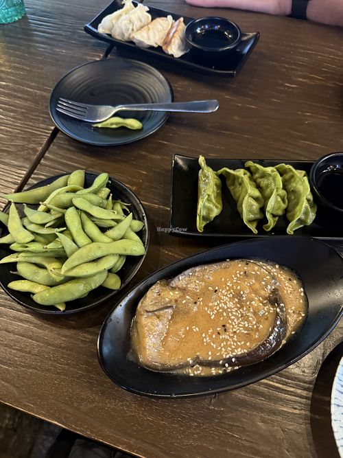 Edamame, veg gyoza and grilled tofu  at Chotto in Berlin
