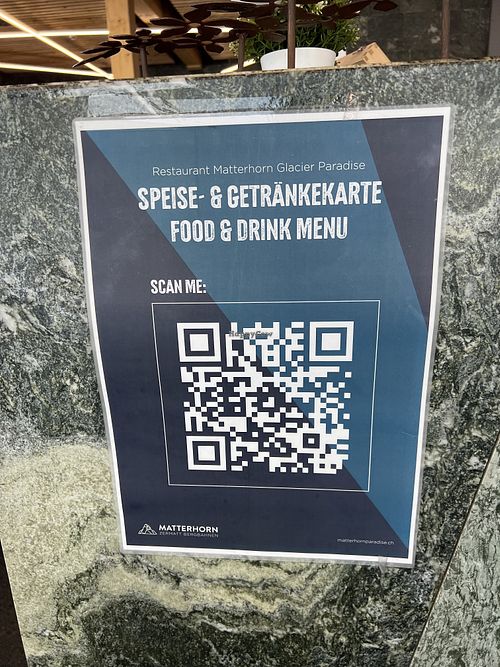 2025 menu  at Restaurant Matterhorn Glacier Paradise in Zermatt