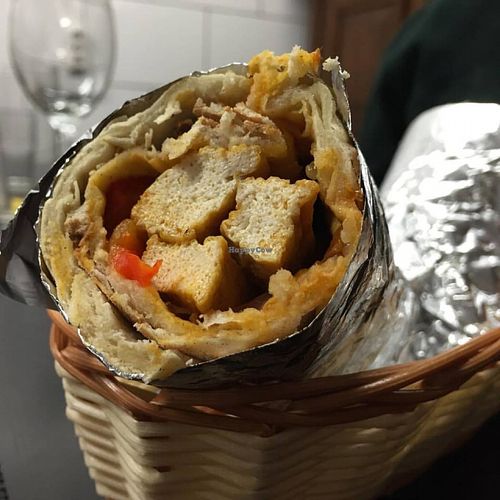 Spicy tofu rolls at Veggiesaurus in The Hague