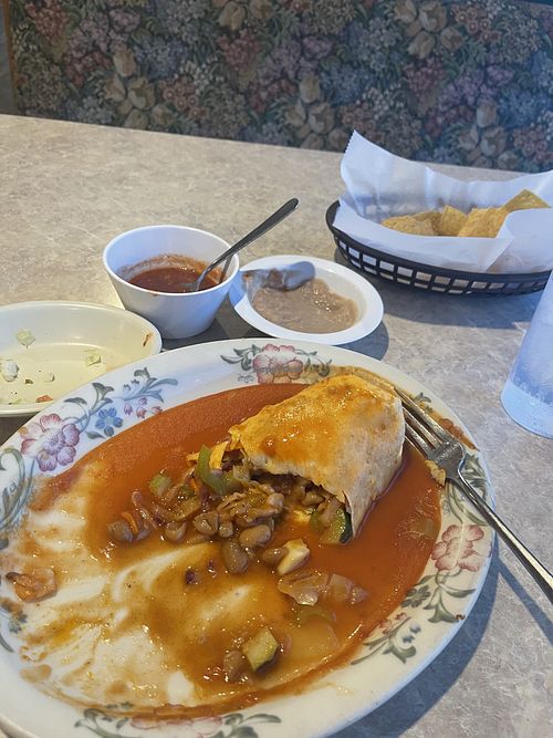 Garden Fresh burrito w/o rice is vegan   at Azteca in Omaha