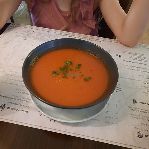Tomatosoup at Schlosskeller Glücksburg in Schleswig-holstein