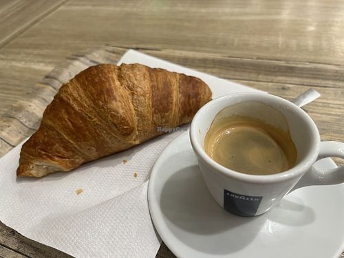 Vegan croissant + espresso   at MXP - Briciole Bar T1 in Lombardia