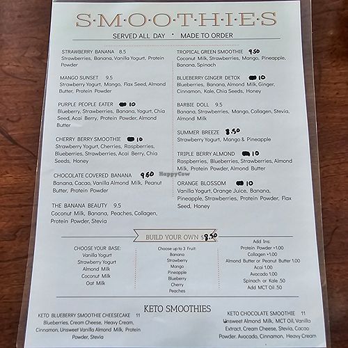 Smoothies at Nutmeg's Cafe in Sebring