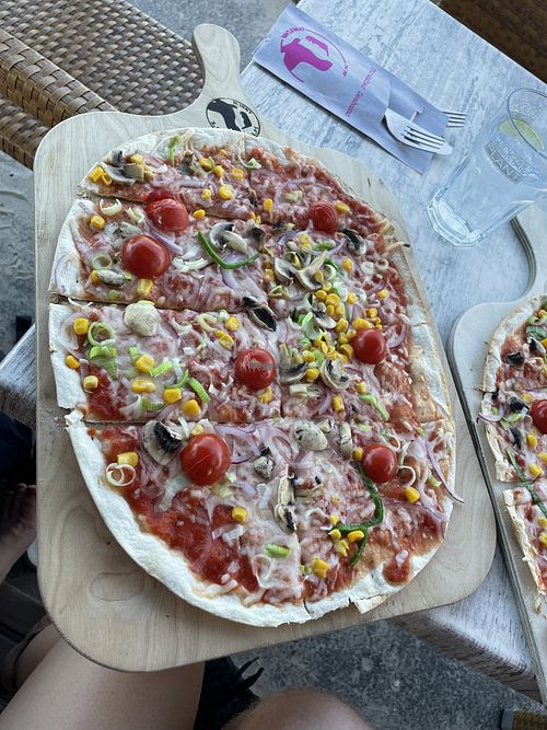 Veganer Flammkuchen  at Strandbar Seehund in Schleswig-holstein