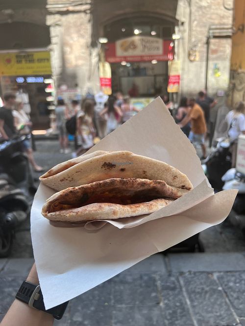Folded pizza  at A' Puteca D'a Pizza in Naples