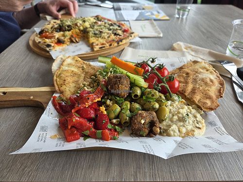 Hummus mezze and vegan pizza at Pitlochry Festival Theatre in Perth And Kinross