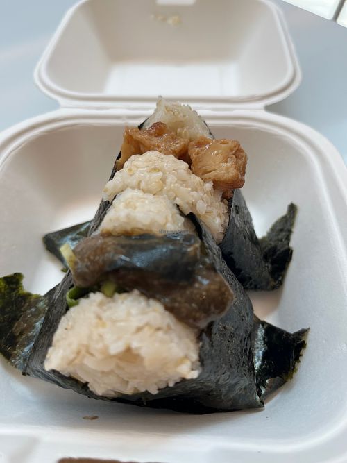Teriyaki tofu and Miso Nasu at Onigilly in Santa Clara