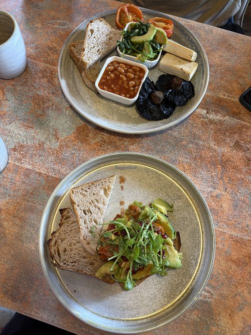 Full vegan English breakfastt  at Poppi Red in Hawkshead