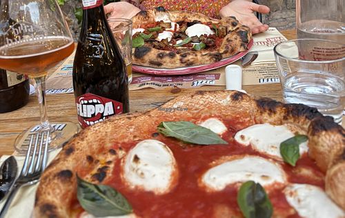 Pizza margherita vegana + pizza margherita vegana con melanzane e pomodori secchi   at Fradiavolo Pizzeria in Rome