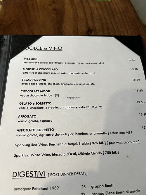 Two vegan dessert options.  at Zingari Steakhouse & Pasta Bar in San Francisco