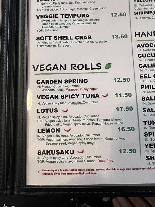 Menu  at Kumi Sushi Grill in San Diego