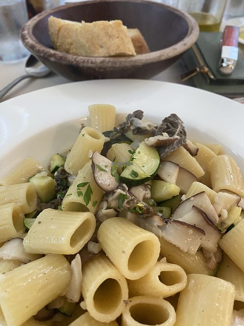 , FUNGHI, pasta , fresh wild mushrooms, zucchini, shallots   at Ca Bianca in California