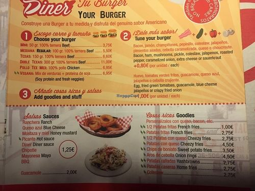 Burger and sides at Diner 66 in Mallorca