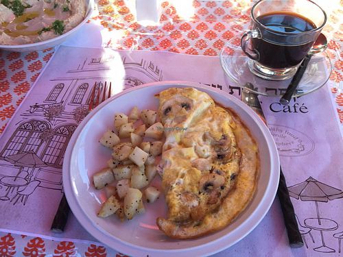 mushroom omelette  at Beit Yosef Cafe in Safed