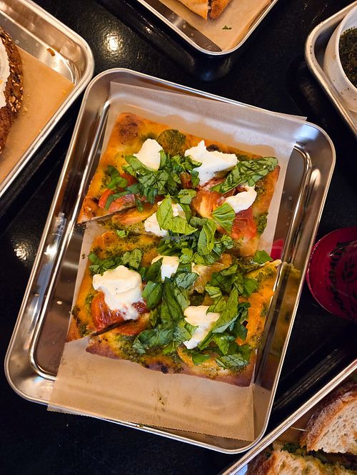 Caprese Flatbread at Kompoocha - Non-alcoholic Kombucha  in Temecula