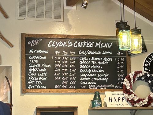 Menu   at Clyde's Coffee Roasting Company  in Stateline