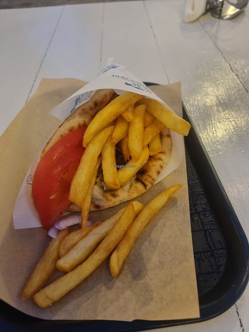 Vegan gyros at Gyros Lipsi in Chora