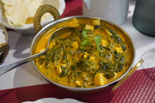 Palak paneer at Au Vermillon in Limoges