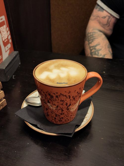 Oat latte at CaféBar The MAC in Belfast