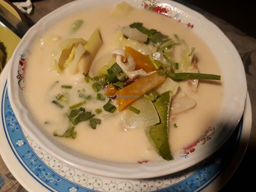 Coconut soup at Mama Pooh's Kitchen in Koh Phangan