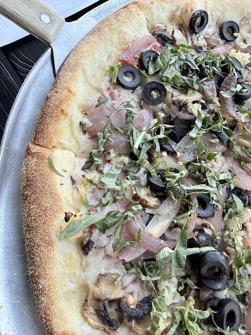 Vegan pizza   at Vitello's in Studio City