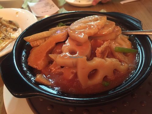 Lotus root pot at Paramita Vegetarian Restaurant - Cheung Yee in Kowloon